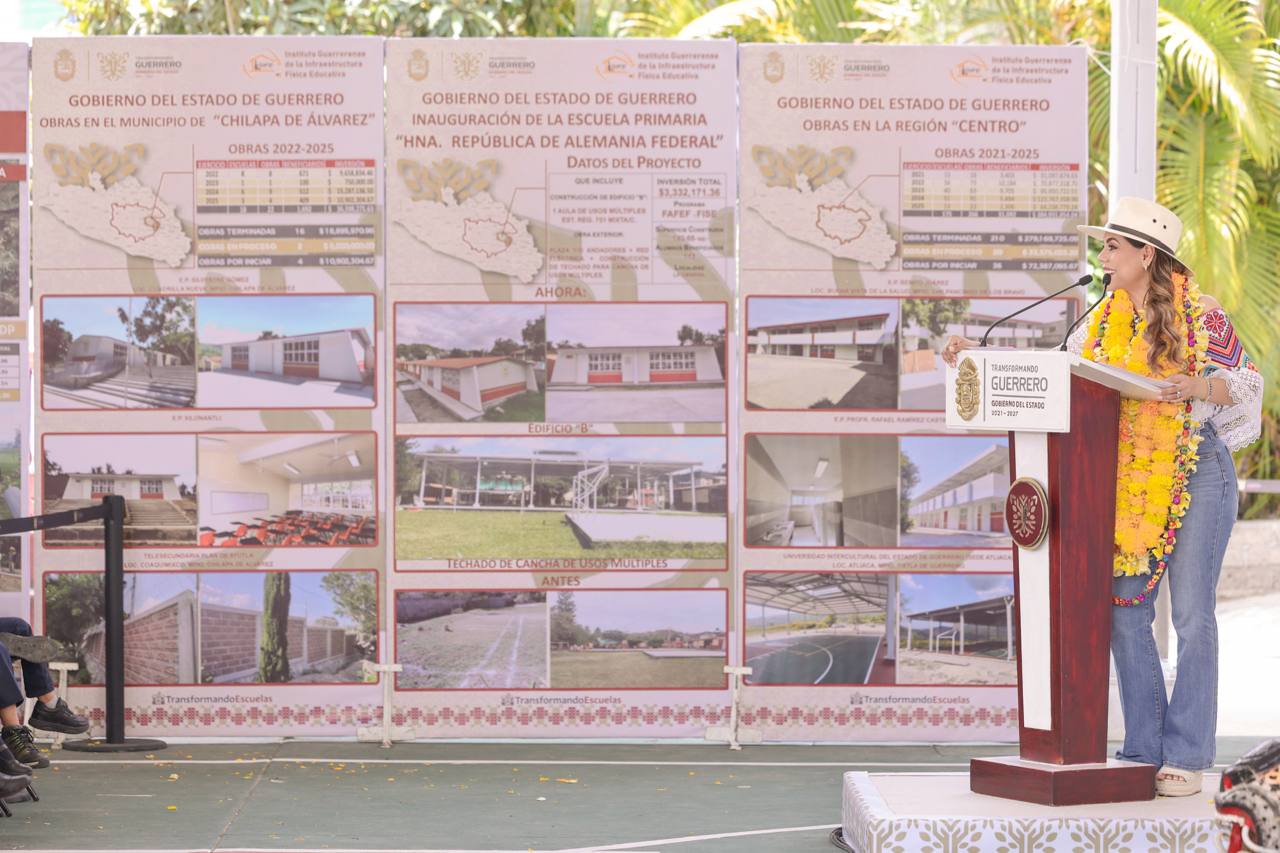 Inaugura Evelyn Salgado nueva infraestructura educativa en Chilapa con inversión de 3.3 MDP