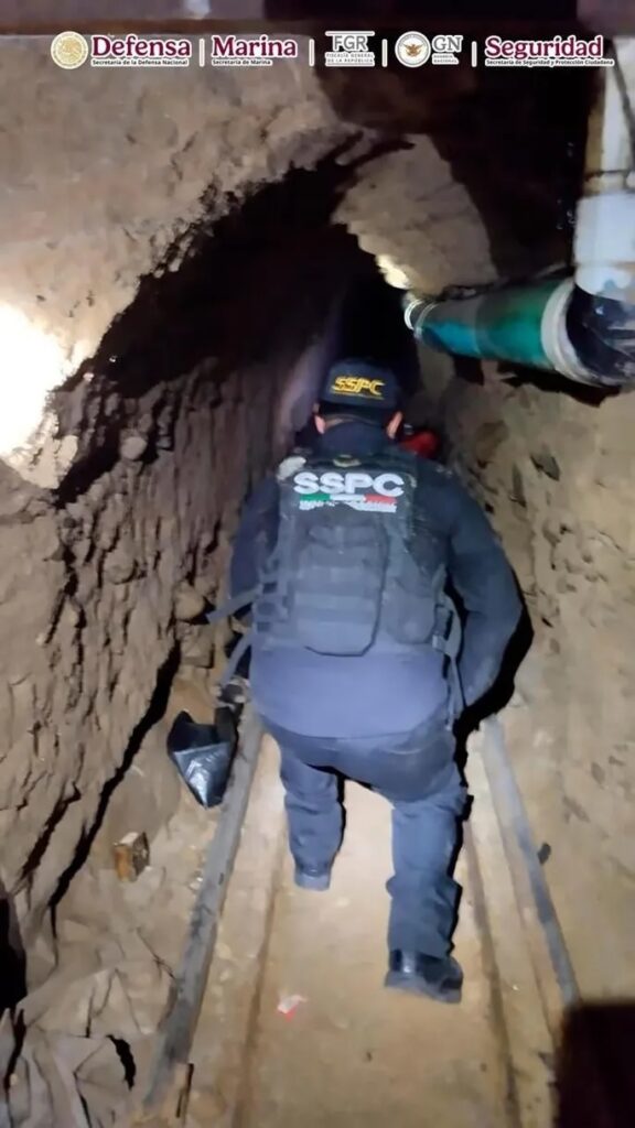 En Baja California, tras ejecutar una orden de cateo, se inhabilitó un túnel que conectaba con estados unidos