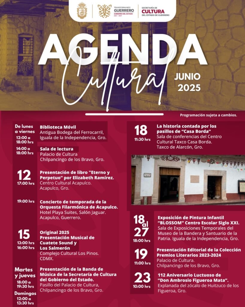 Gobierno de Guerrero promueve la agenda cultural con actividades artísticas y culturales en cinco municipios