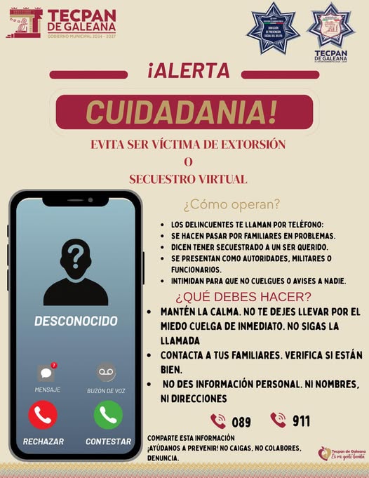 Aumentan estafas  extorsiones telefónicas en Tecpan