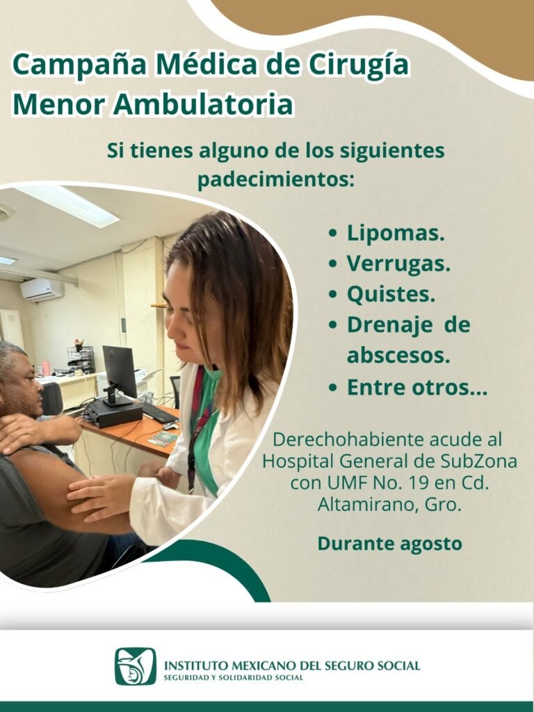 Realiza IMSS Guerrero jornada de cirugías menores en HGSZ/MF No. 19 en Ciudad Altamirano