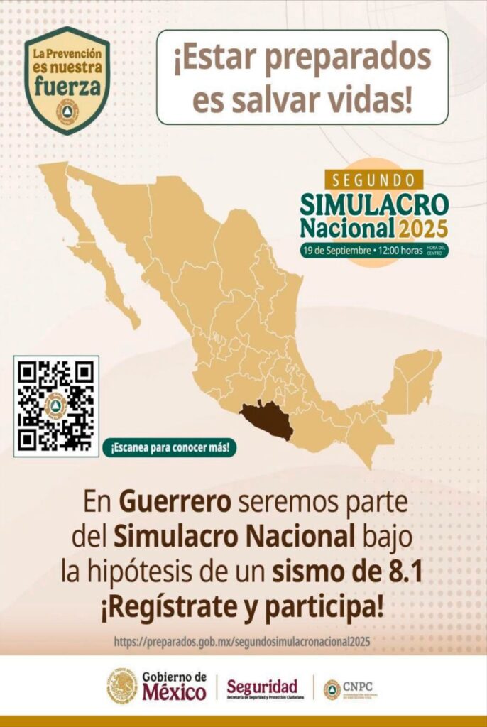 Convocan en Zihuatanejo para registrarse al Segundo Simulacro Nacional 2025