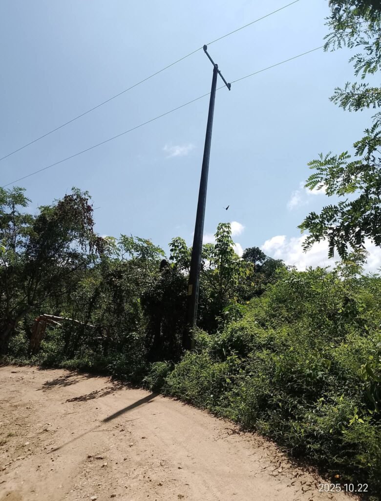 Denuncian riesgo por postes de luz a punto de caer en comunidad de Atoyac