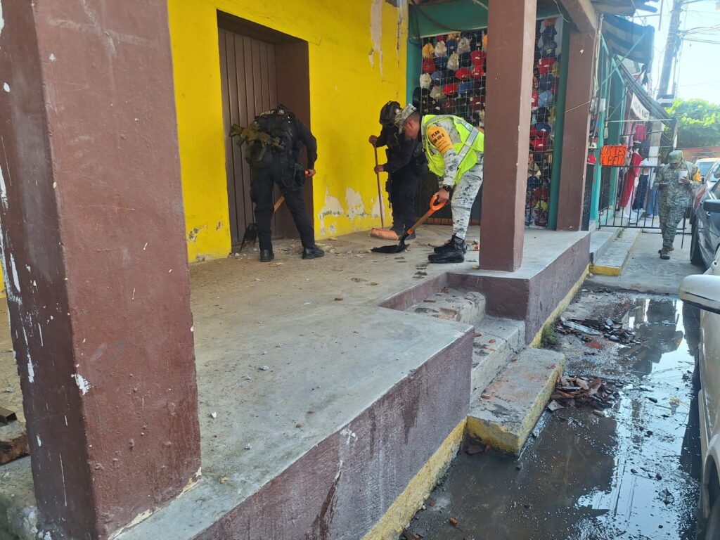 Policía Estatal, Ejército Mexicano y Guardia Nacional refuerzan acciones de apoyo a la población de San Marcos tras sismo