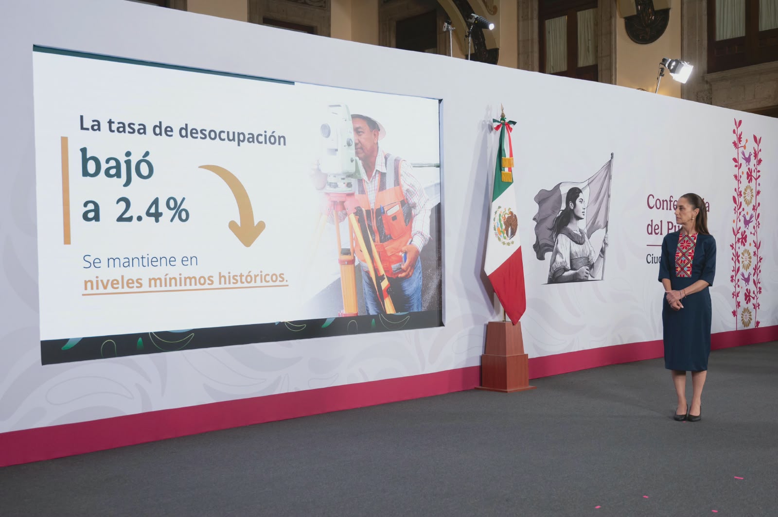 Presidenta Claudia Sheinbaum destaca creación de 422 mil empleos más en primer trimestre de 2026 y registro de 22.7 millones de puestos de trabajo en el IMSS