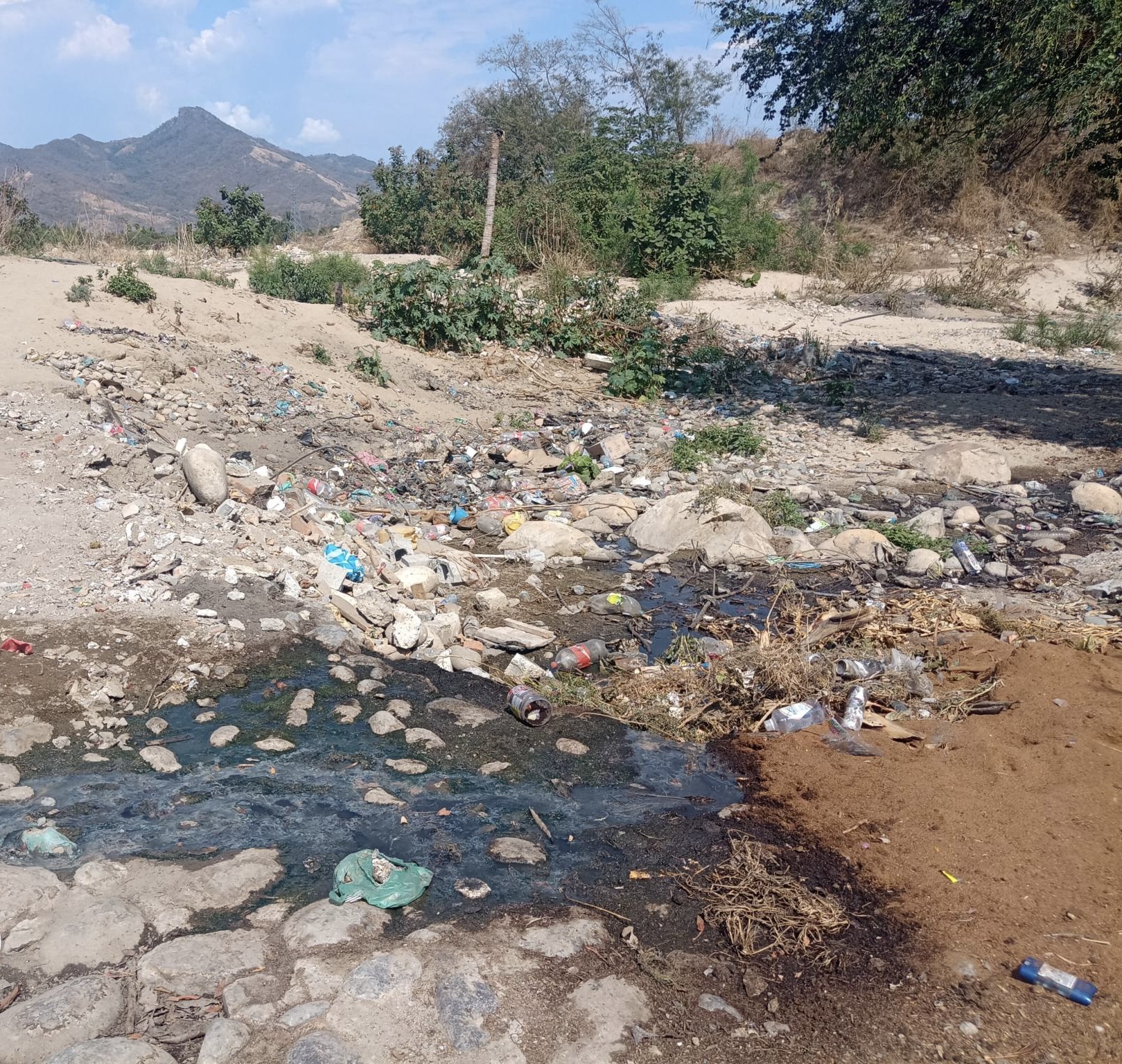 Persisten tiraderos clandestinos en arroyo de Tecpan pese a jornadas de limpieza