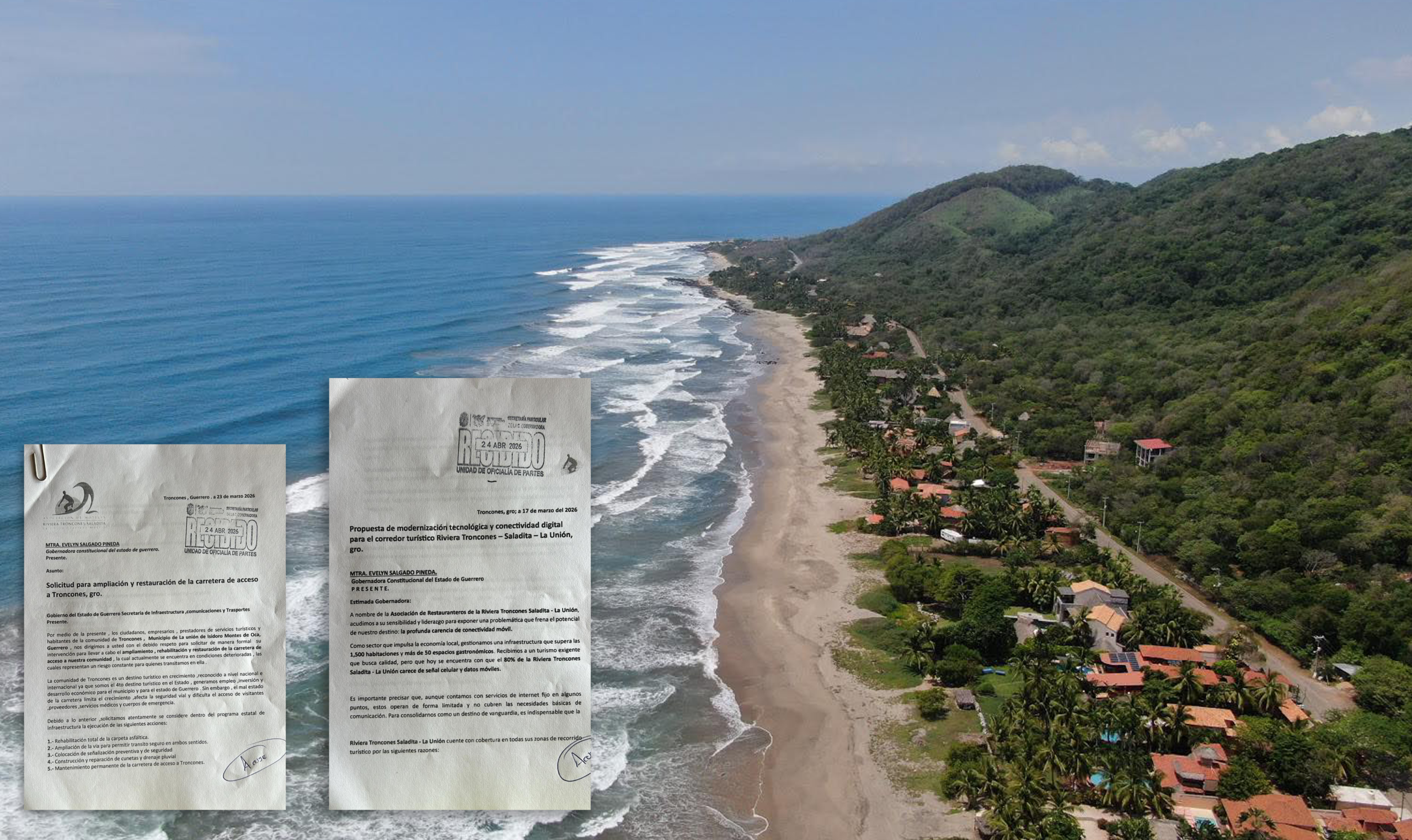 Restauranteros y habitantes de la rivera Troncones – Saladita exigen rehabilitación de carretera y conectividad digital ante abandono municipal