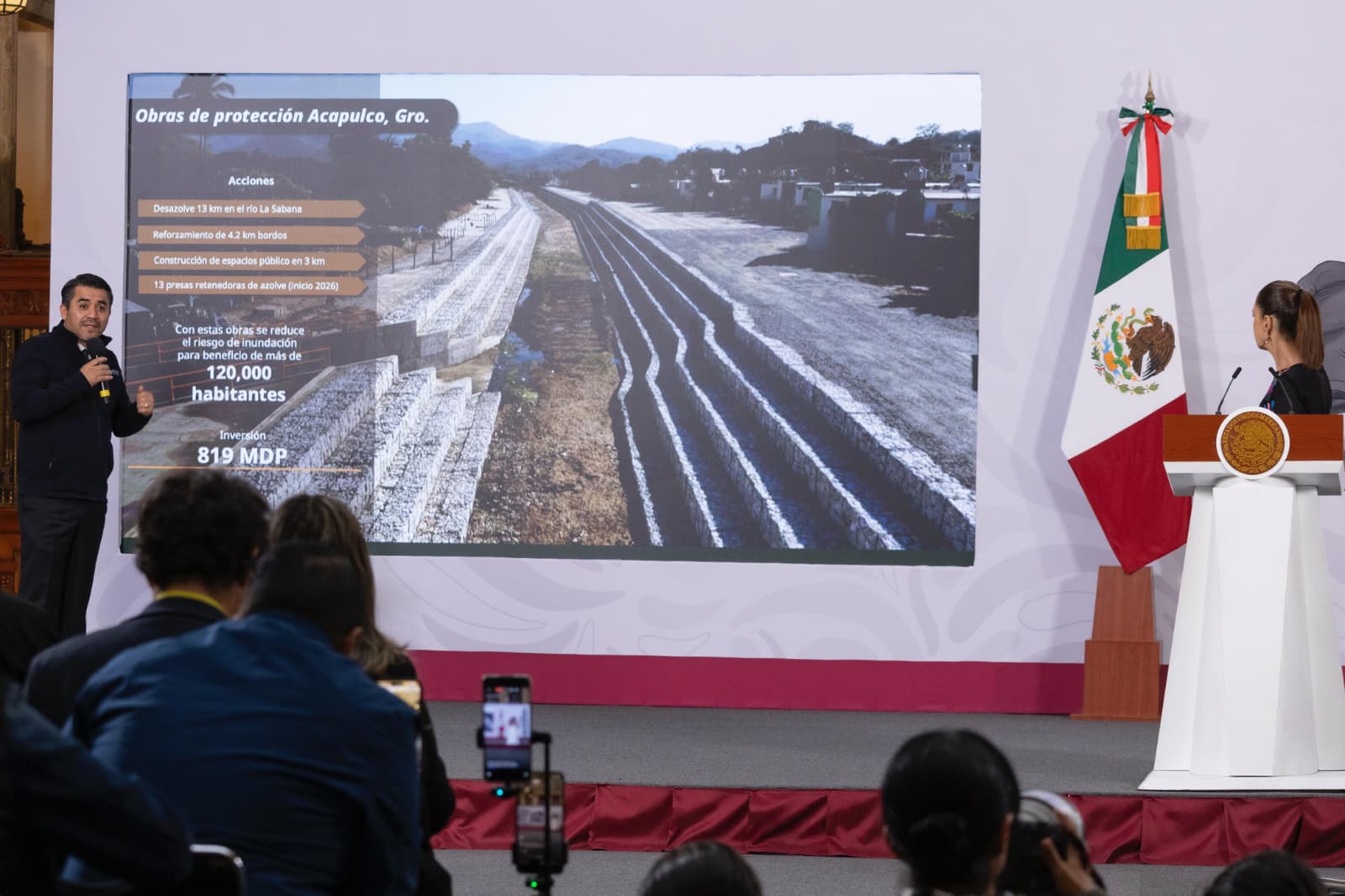Gobierno de México y Guerrero fortalecen acciones preventivas en Acapulco para proteger a la población y evitar inundaciones
