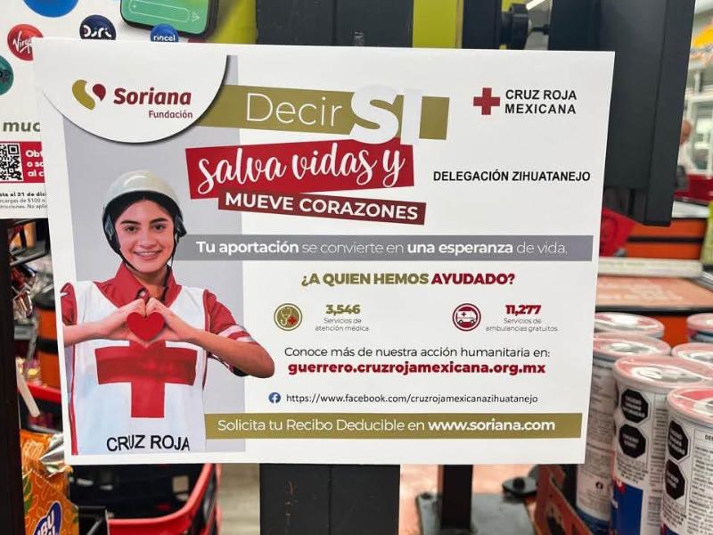 Cruz Roja Zihuatanejo inicia campaña de redondeo en Soriana