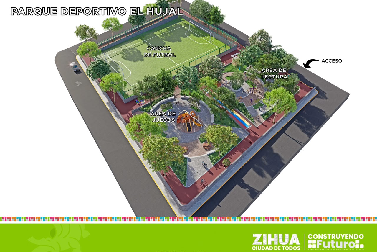 Gobierno Municipal rehabilita espacio deportivo y recreativo en la colonia El Hujal